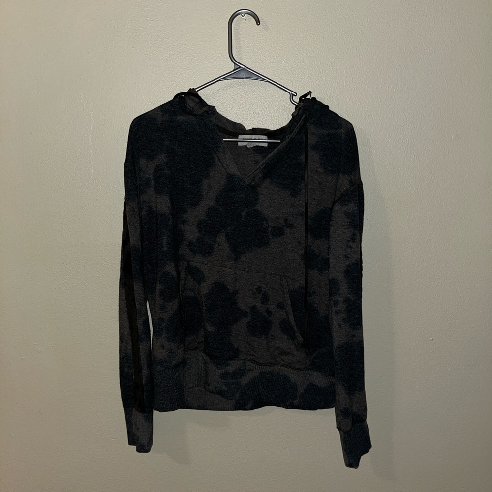 Black and Green Tie-Dye Women's Hoodie